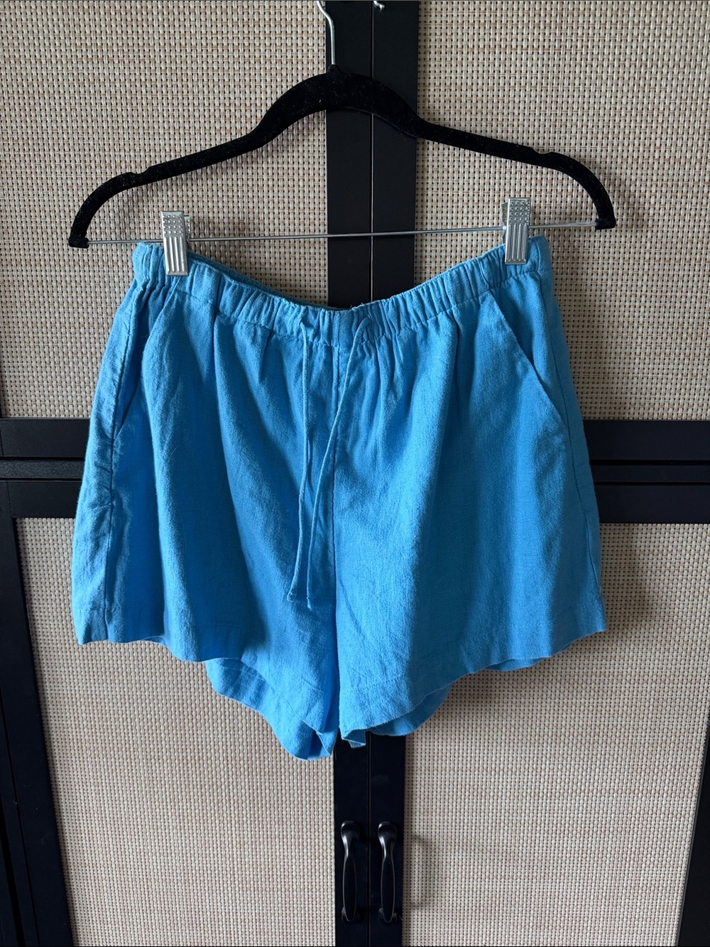 blue linen/cotton Shorts